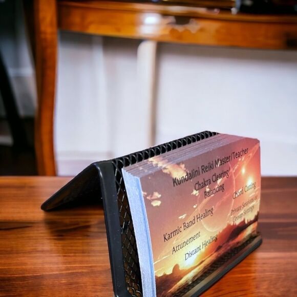 Elegant Black Mesh Wire Business Card Holder l Home - Office l NIB - Picture 8 of 8